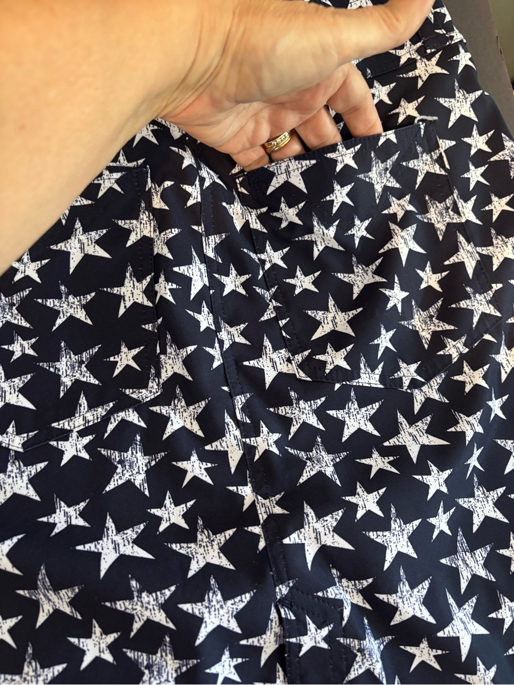 Jofit Dark Navy Mini Skirt with White Star Print - Picture 10 of 12